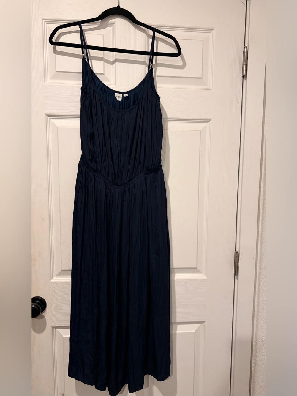 GAP Navy Strapless Pleated Maxi Dress